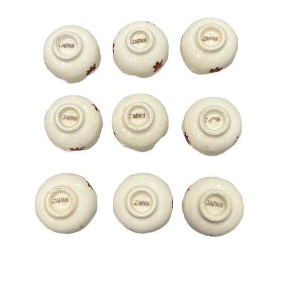 ANTIQUE JAPANESE SATSUMA POTTERY FLORAL MINI CUPS - SET OF 9 - Picture 8 of 14